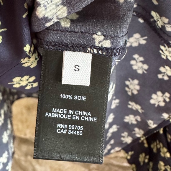 100% Silk Rebecca Taylor Fleur Floral Long Sleeve Blouse Top Size Small - Picture 5 of 8